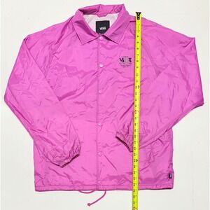 Vans Authentic "Off The Wall" Coach Jacket Pink Mens Large Snap Front